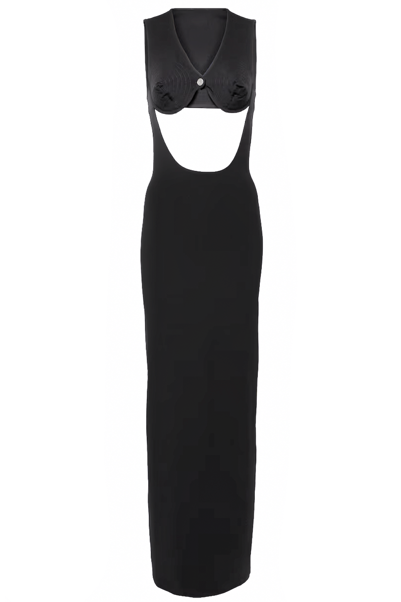 jean paul gaultier cut out dress Vintage Jean Paul Gaultier Black Cut-Out Side Maxi Dress NN VINTAGE