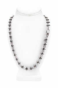 Cruize "Philippe" Silver Spike and Chain Necklace