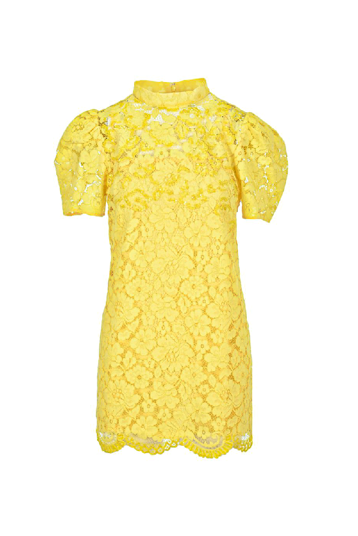 chinese dress ladies The Hazel Dress in Transparent Yellow Lace 12 / Transparent Yellow Lace main image 1