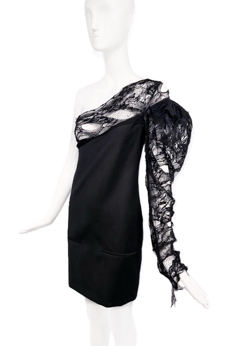 saint laurent one shoulder dress One-shoulder Maxi Dress With Bow Detail