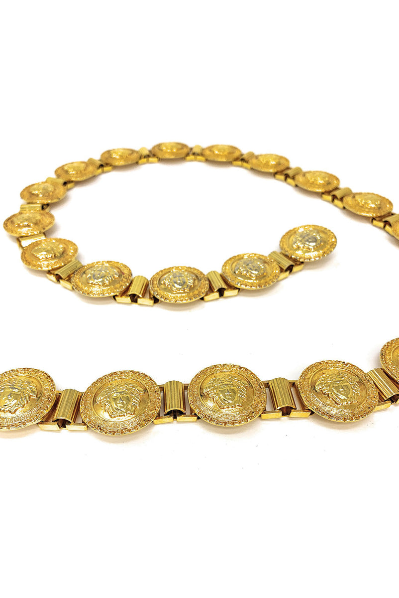 Versace Massive 1990's Gold Plated Medusa Coin Belt - 11 Links –  PauméLosAngeles