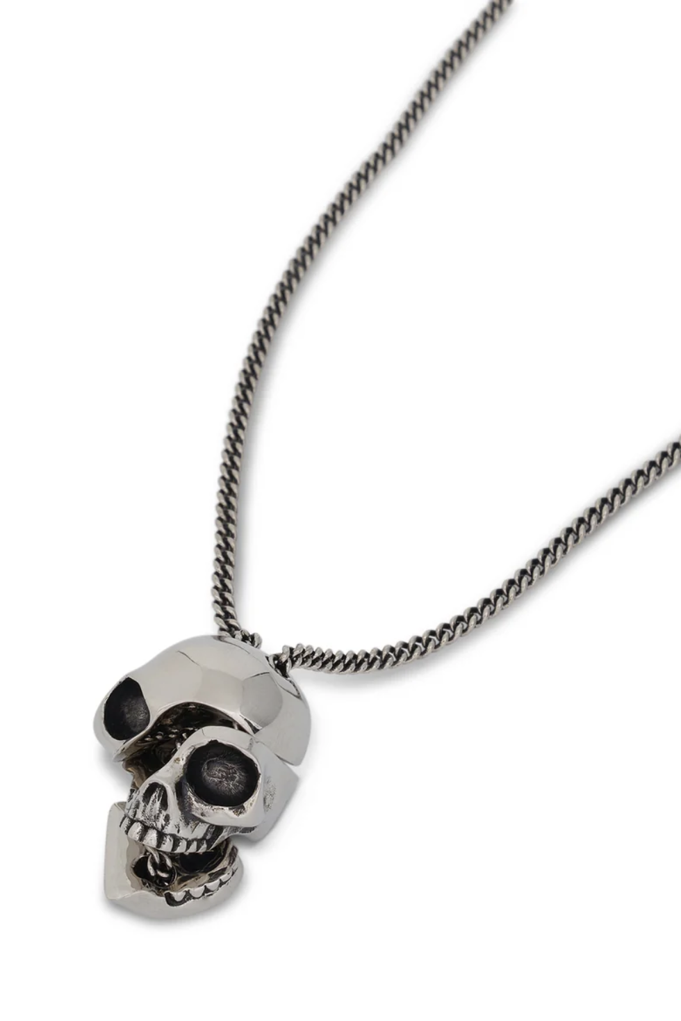 Alexander McQueen Silver Metal Divided Detachable Long Skull Alexander McQueen Silver Metal Divided Detachable Long Skull