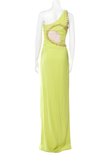 Roberto Cavalli Neon Yellow Cut Out Beaded Gown