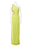 Roberto Cavalli Neon Yellow Cut Out Beaded Gown