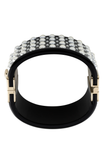 Chanel Black Resin Pearl "CC" Logo Cuff Bracelet