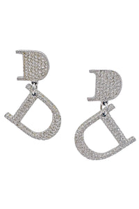 Christian Dior by John Galliano Crystal D Horseshoe Saddlebag Logo Earrings Spring 2000