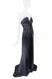 Dsquared Black Silk Lace Bustier Bow Dress Gown