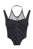 Dion Lee Black Fishnet Cut Out Corset