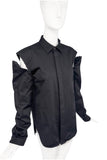 Dion Lee Black Tuxedo Tailored Detachable Hook & Eye Sleeve Shirt