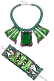 Christian Dior by Galliano Emerald Green Chunky Crystal Bracelet Choker Fall 2007