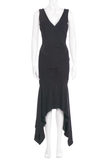 Christian Dior by John Galliano Black Bias Cut Slip Dress Gown 2001