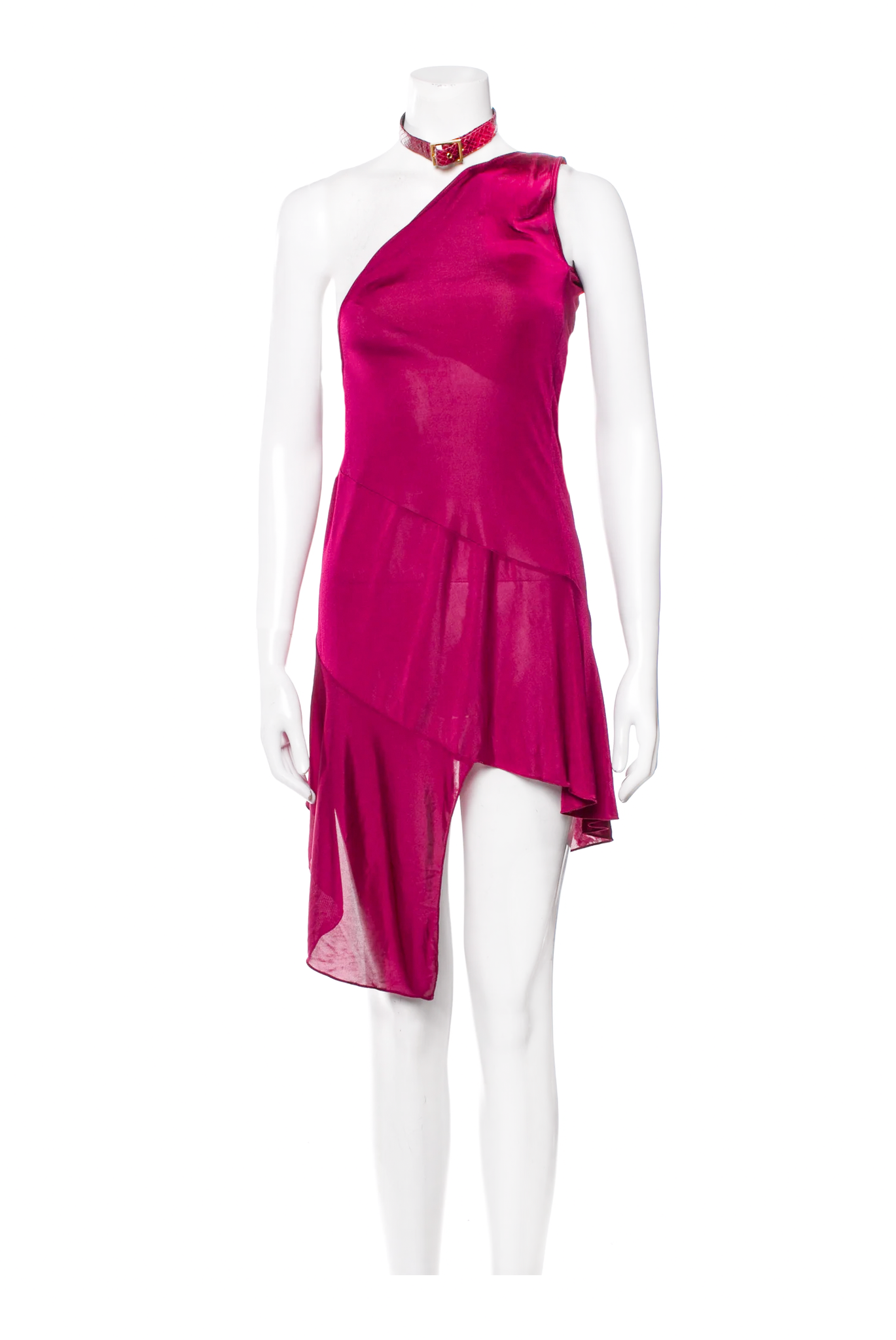 Christian Dior by John Galliano Pink Red Silk Asymmetric Halterneck Dr – PauméLosAngeles