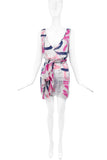 Christian Dior by John Galliano Pink Purple Graffiti Print Shift Dress with Matching Bikini & Sarong