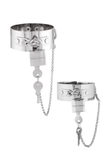 Dolce Gabbana Silver Metal Padlock Logo Set of 2 Bracelets Fall 2007