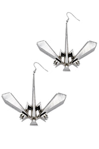 Eddie Borgo Silver Metal Dragon Fly Earrings