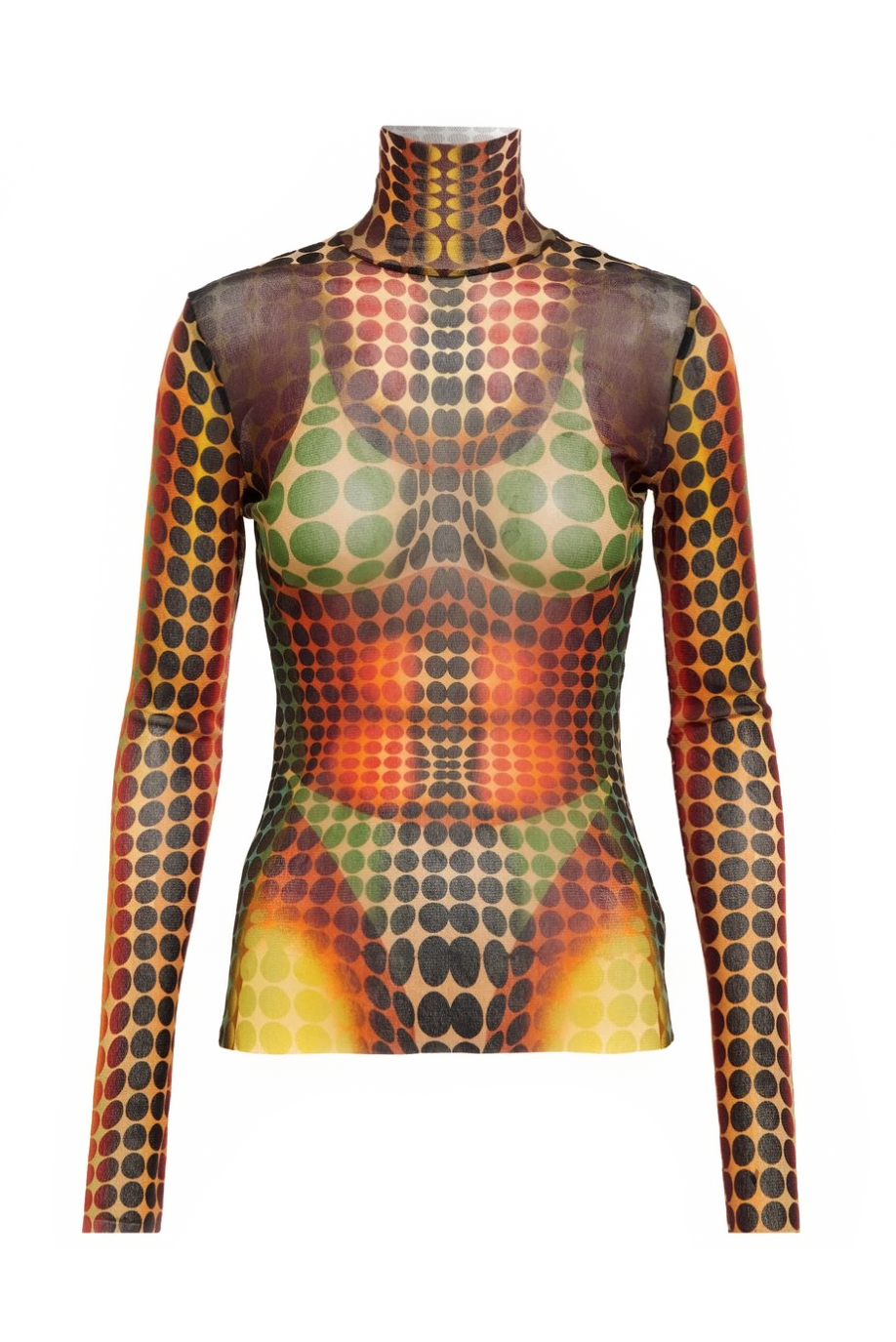 Jean Paul Gaultier FW 1995 Cyber Dot Bra Mesh Long Sleeve Top Jean Paul Gaultier FW 1995 Cyber Dot Bra Mesh Long Sleeve Top