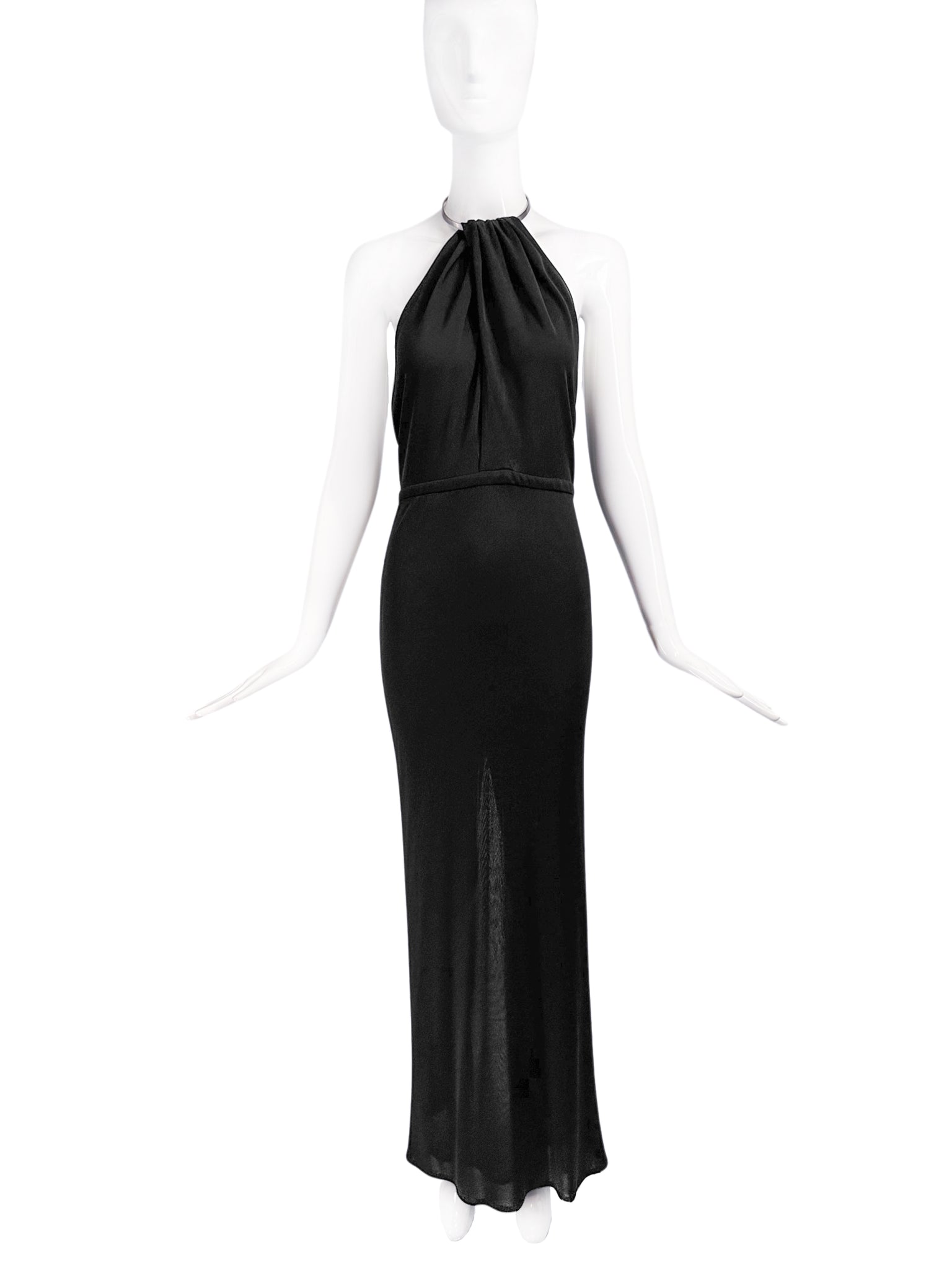 Gucci by Tom Ford Black Silk Jersey Halterneck Gown Dress PaumLosAngeles Gucci by Tom Ford Black Silk Jersey Halterneck Gown Dress PaumLosAngeles
