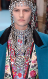 Gucci Crystal Silver Oversized Hanging Necklace Runway Fall 2018