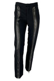 Gucci x Tom Ford Black Pants with Exaggerated Chrome Silver Zipper Details FW2001