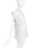 Helmut Lang White Sleeveless Button Down Shirt with Side Strap Closures