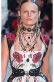 Alexander McQueen Silver Chain Crystal Multi Layer Harness Necklace Runway Spring 2019