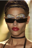 Christian Dior by Galliano Silver Metal Punk Skinny Shield Glasses Runway Spring 2003