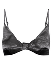 Jil Sander Black Satin Double Layer Nikita Bralette Bra Top