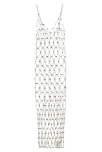 Paco Rabanne Silver Chain Fish Net Mesh Crystal Dress Gown
