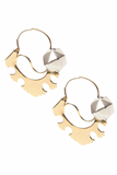 Patou Gold Sculpture Silver Ball Earrings