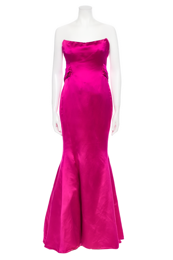 Roberto Cavalli Pink Satin Bustier Fishtail Hour Glass Gown