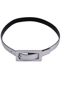 Saint Laurent Silver Leather Rectangular Belt