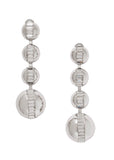 Saint Laurent Silver Half Ball Crystal Dangling Earrings