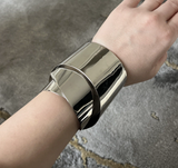Alexis Bittar Silver 3D Folded Sculptural Futuristic Matching Set Cuff Bracelets