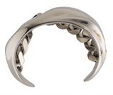Alexander McQueen Silver Sculptural Bone Biker Chain Bracelet