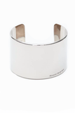 Alexander McQueen Silver Flat Wide Cuff Logo Bracelet