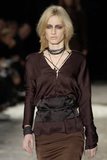 Gucci by Tom Ford Dark Brown Silk Lace Up Top Fall 2002