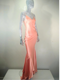 Roberto Cavalli Salmon Pink Silk Slip Dress Gown Runway Spring 2004