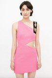 Fausto Puglisi Pink Cut Out Gold Chain Strap Mini Dress Fall 2015