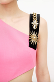Fausto Puglisi Pink Cut Out Gold Chain Strap Mini Dress Fall 2015