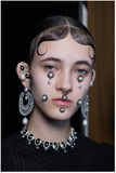 Givenchy Pearl Drop Black Bead Half Moon Disc Earrings Runway Fall 2015