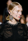 Givenchy Pearl Drop Black Bead Half Moon Disc Earrings Runway Fall 2015