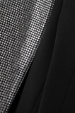 Balmain Black Silver Crystal Lapel Pointed Shoulder Klaus Nomi Tuxedo Jacket Runway Spring 2021