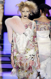 Christian Dior by John Galliano Nude Tattoo Print Logo Sailor Bodysuit Runway Spring 2004