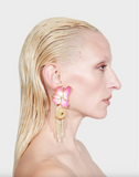 Schiaparelli Pink Flower Earrings