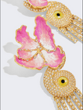 Schiaparelli Pink Flower Earrings