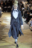 Junya Watanabe Comme Des Garcons Blue Denim Baroque Print Coat with Tails Spring 2007