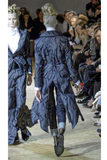 Junya Watanabe Comme Des Garcons Blue Denim Baroque Print Coat with Tails Spring 2007