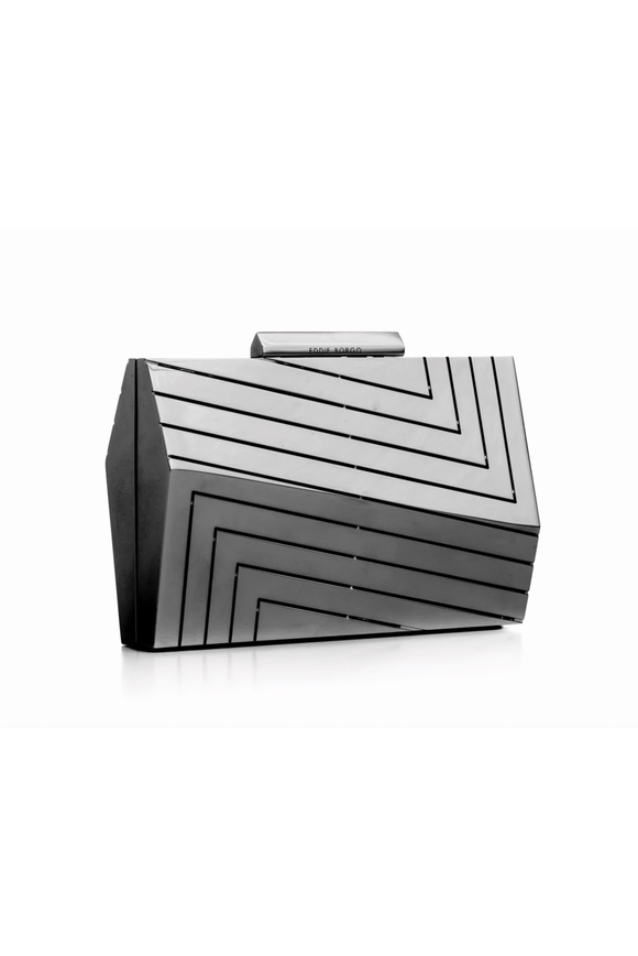 Eddie Borgo Silver Gunmetal Evening Clutch Bag