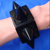 Karl Lagerfeld Gallery Sobral Brazil Black Lucite Resin Oversized Spike Cone Bracelet Spring 2008