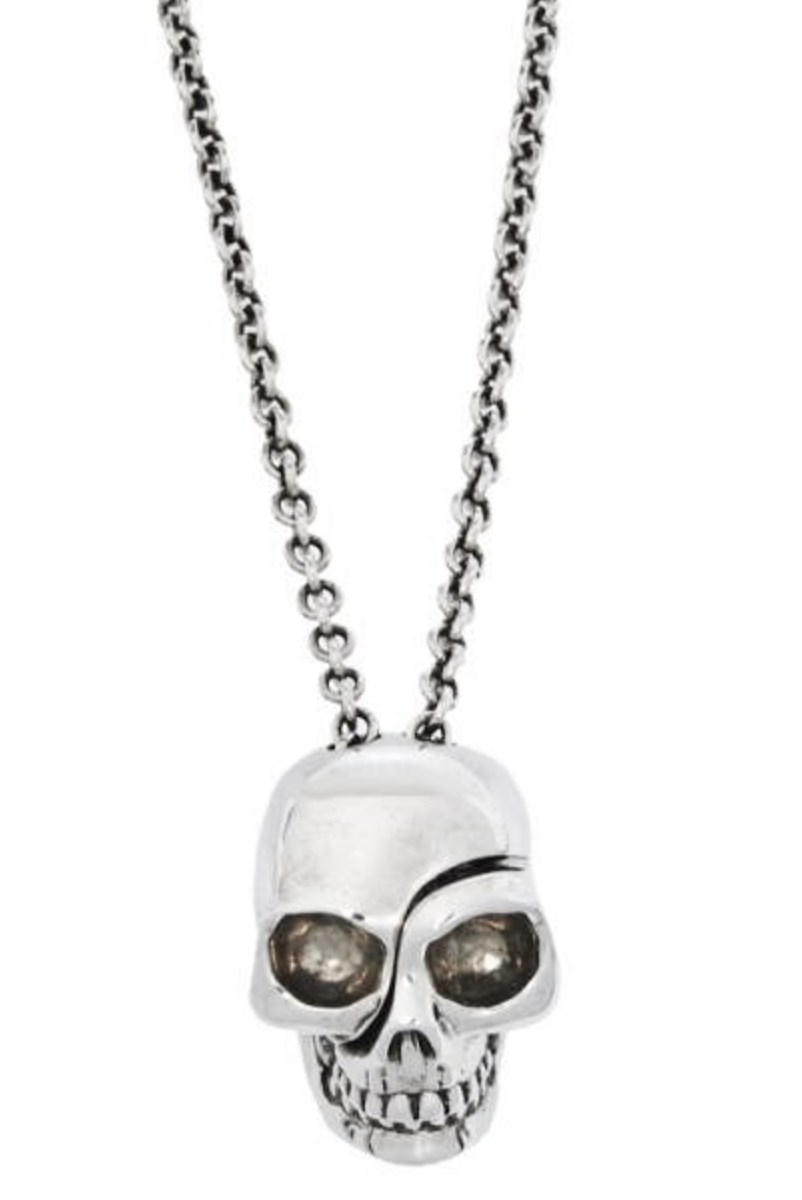 Alexander McQueen Silver Metal Divided Detachable Long Skull
